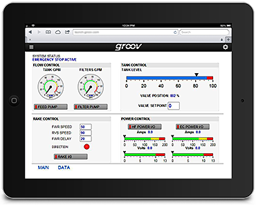 GG Services groov interface